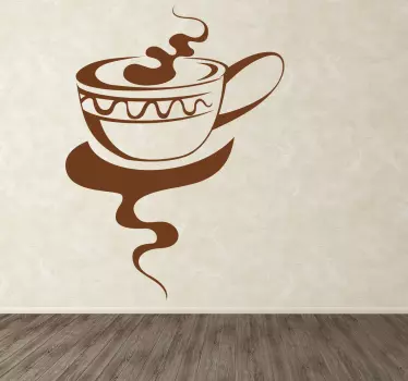 Sticker restaurant d'entreprise tasse de café monochrome - TenStickers