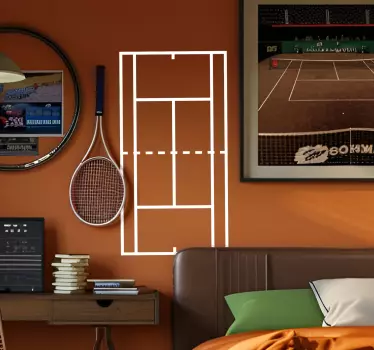 Sticker chambre ado terrain de tennis lignes blanches - TenStickers