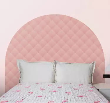 Sticker tête de lit arche rose effet rembourré - TenStickers
