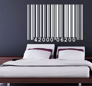 Sticker tête-de-lit code-barres - TenStickers