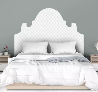 Autocollant Tête de Lit vintage modèle blanc matelassé - TenStickers