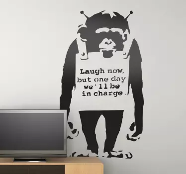 Sticker texte Banksy singe - TenStickers