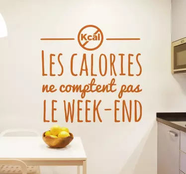 Sticker texte calories - TenStickers