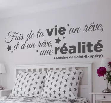 Sticker mural citation inspirante Saint-Exupéry - TenStickers