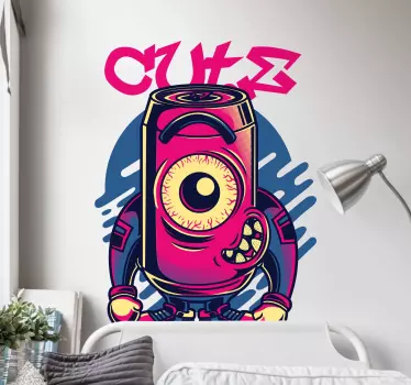 Sticker Texte Graffiti monstre mignon - TenStickers