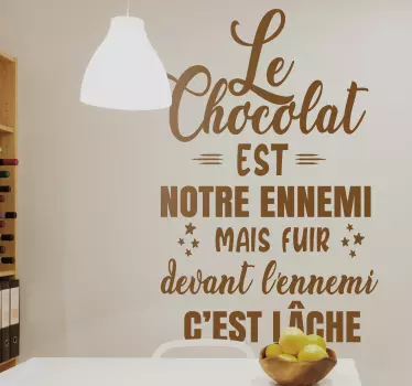 Sticker cuisine texte Le chocolat citation - TenStickers