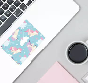 Stickers Dessin Touchpad vinyle licornes - TenStickers
