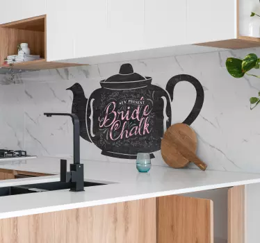 Sticker ardoise théière de couleur noire - TenStickers