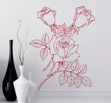 Sticker tiges roses - TenStickers
