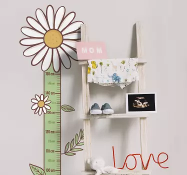 Sticker toise graphique de croissance des fleurs - TenStickers