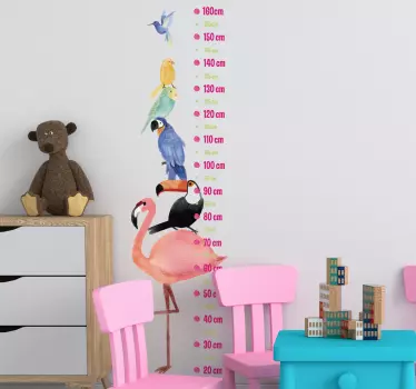 Sticker toise oiseaux exotiques - TenStickers