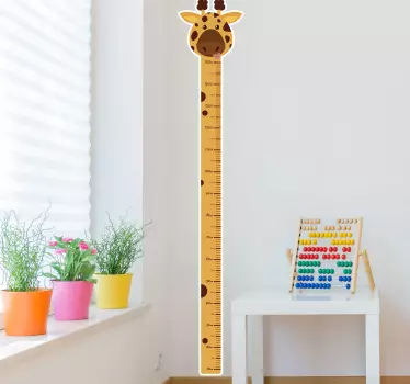 Sticker toise tableau de croissance de la girafe - TenStickers