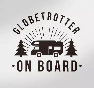 Autocollant camping car Globetrotter à bord - TenStickers