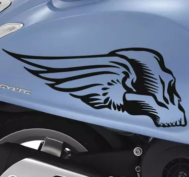 Autocollant Moto Tête de Mort Crane Ailé - TenStickers