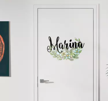 Sticker porte style botanique personnalisable - TenStickers