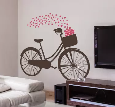 Sticker velo avec des coeurs - TenStickers