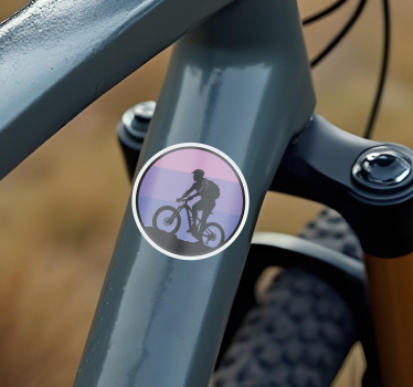 Sticker vélo coucher de soleil violet - TenStickers