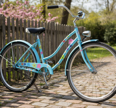 Sticker vélo fleurs hippie groovy - TenStickers