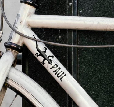 Sticker vélo gecko avec nom - TenStickers