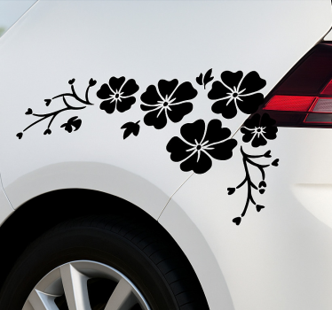 Sticker voiture fleur de cerisier noir - TenStickers