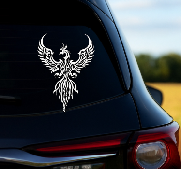 Sticker voiture autocollant vinyl phoenix blanc - TenStickers
