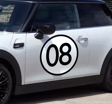 Sticker voiture personnalisé chiffre encerclé - TenStickers