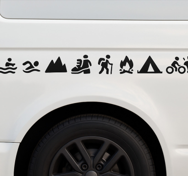 Sticker voiture collection d'aventures en plein air - TenStickers