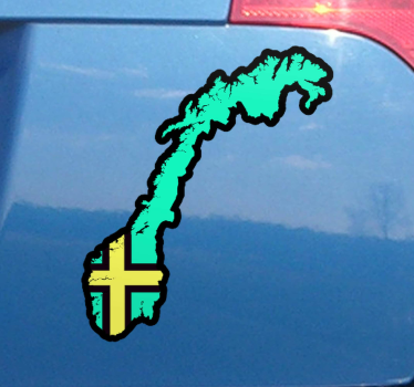 Sticker voiture contour de la norvège - TenStickers