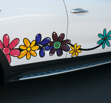 Sticker voiture en vinyle floral - TenStickers
