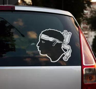 Sticker voiture iconographie visage Corse - TenStickers