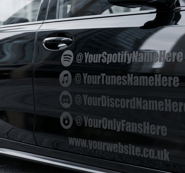 Sticker voiture personnalisé noms de réseaux sociaux - TenStickers