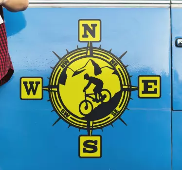 Sticker Mural vtt vélo boussole - TenStickers