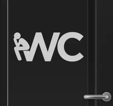 Sticker WC porte bonhomme assis - TenStickers