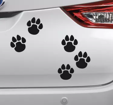 Sticker voiture design pattes de chien - TenStickers
