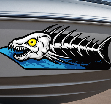 Stickers bateau en motif d'os de poisson - TenStickers