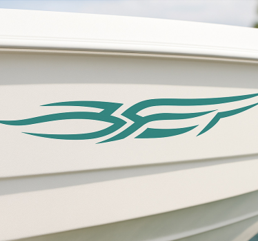 Stickers bateau graphiques tribaux turquoise - TenStickers