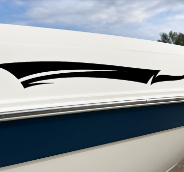 Stickers bateau motif tribal noir - TenStickers