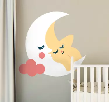 Stickers Chambre Bébé lune et étoile - TenStickers