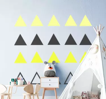 Stickers Chambre Bébé triangles jaunes et noirs - TenStickers