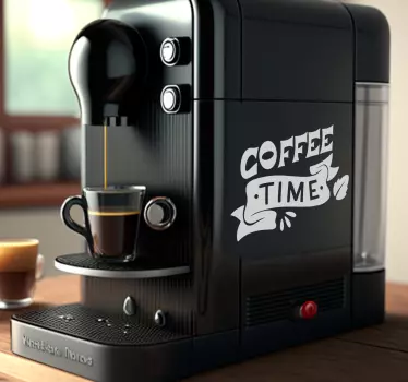 Sticker électroménager cafetière coffee time - TenStickers