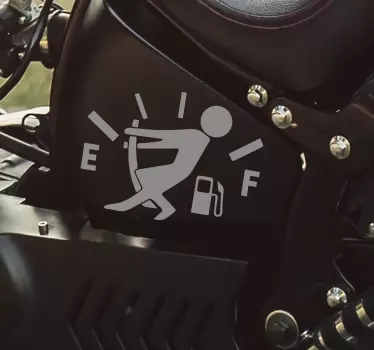stickers moto homme carburant vide - TenStickers
