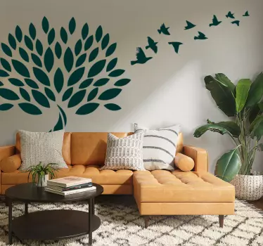 Sticker mural arbre des oiseaux - TenStickers