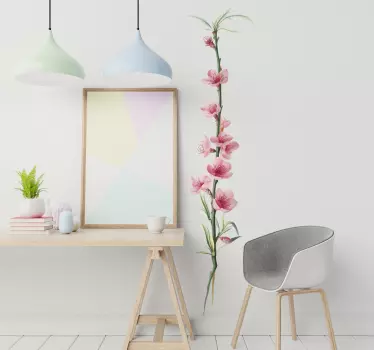 Sticker mural chambre fleurs de pêche sur branche - TenStickers