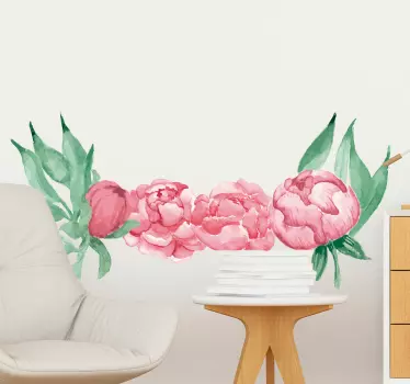 stickers muraux fleur pivoines roses - TenStickers