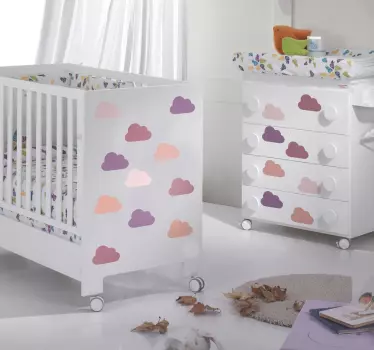 Stickers de nuages tons roses - TenStickers