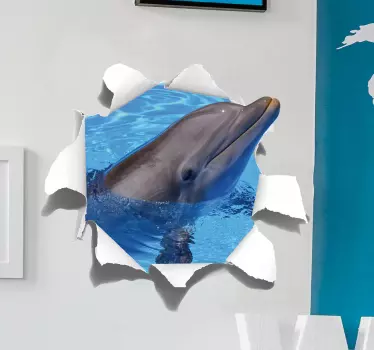 Sticker trompe l'œil dauphin - TenStickers