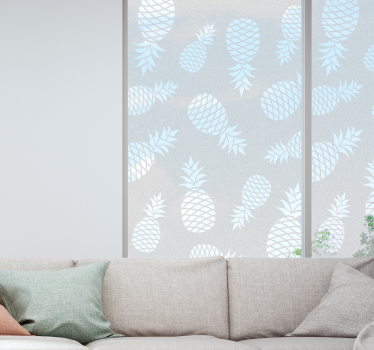 Sticker fenêtre cuisine motif ananas - TenStickers
