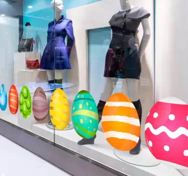 Autocollant vitrine pack œufs de Pâques - TenStickers