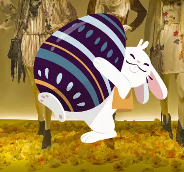 Vitrophanie vitrine Joyeuses pâques lapin - TenStickers