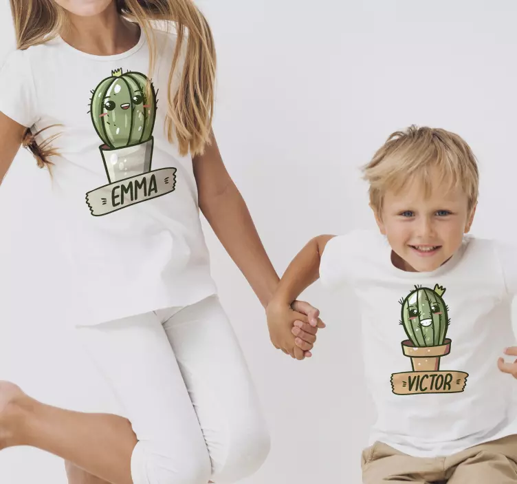 Tee-shirt mère et fille design couple cactus - TenStickers